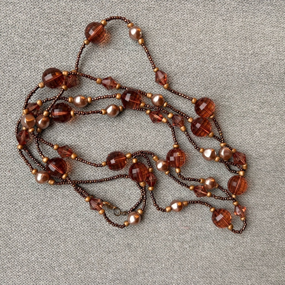 Elegant Brown Beaded Necklace